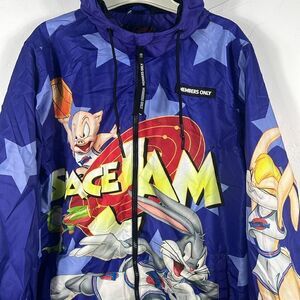🔥Vintage SPACE JAM LOONEY TUNES TAZ BUGS Marvin Daffy x MEMBERS ONLY Jacket AOP